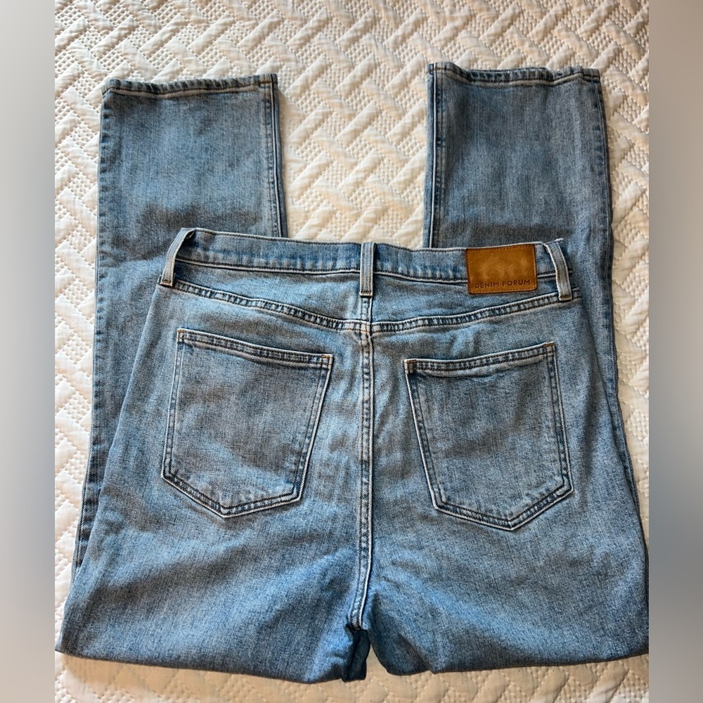 Denim Forum Blue High Rise Straight Jeans - Picture 3 of 9